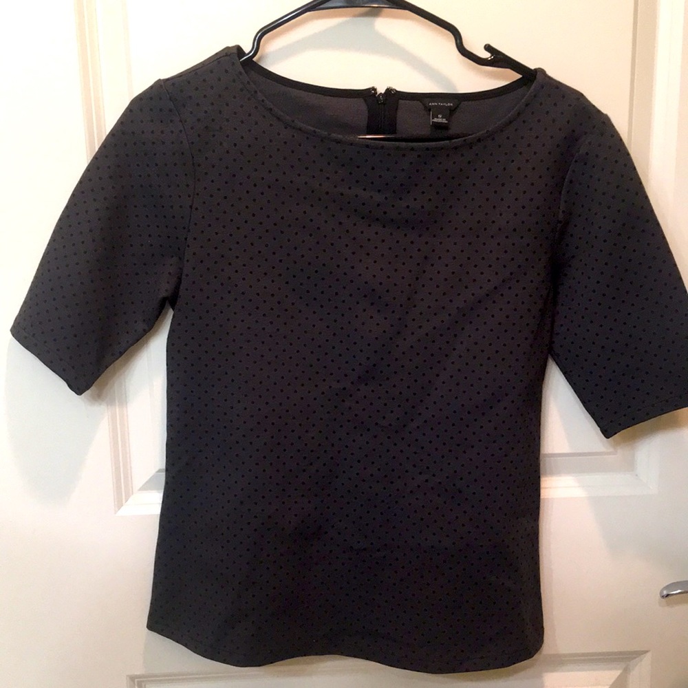 Ann Taylor Fitted Polka Dot Blouse